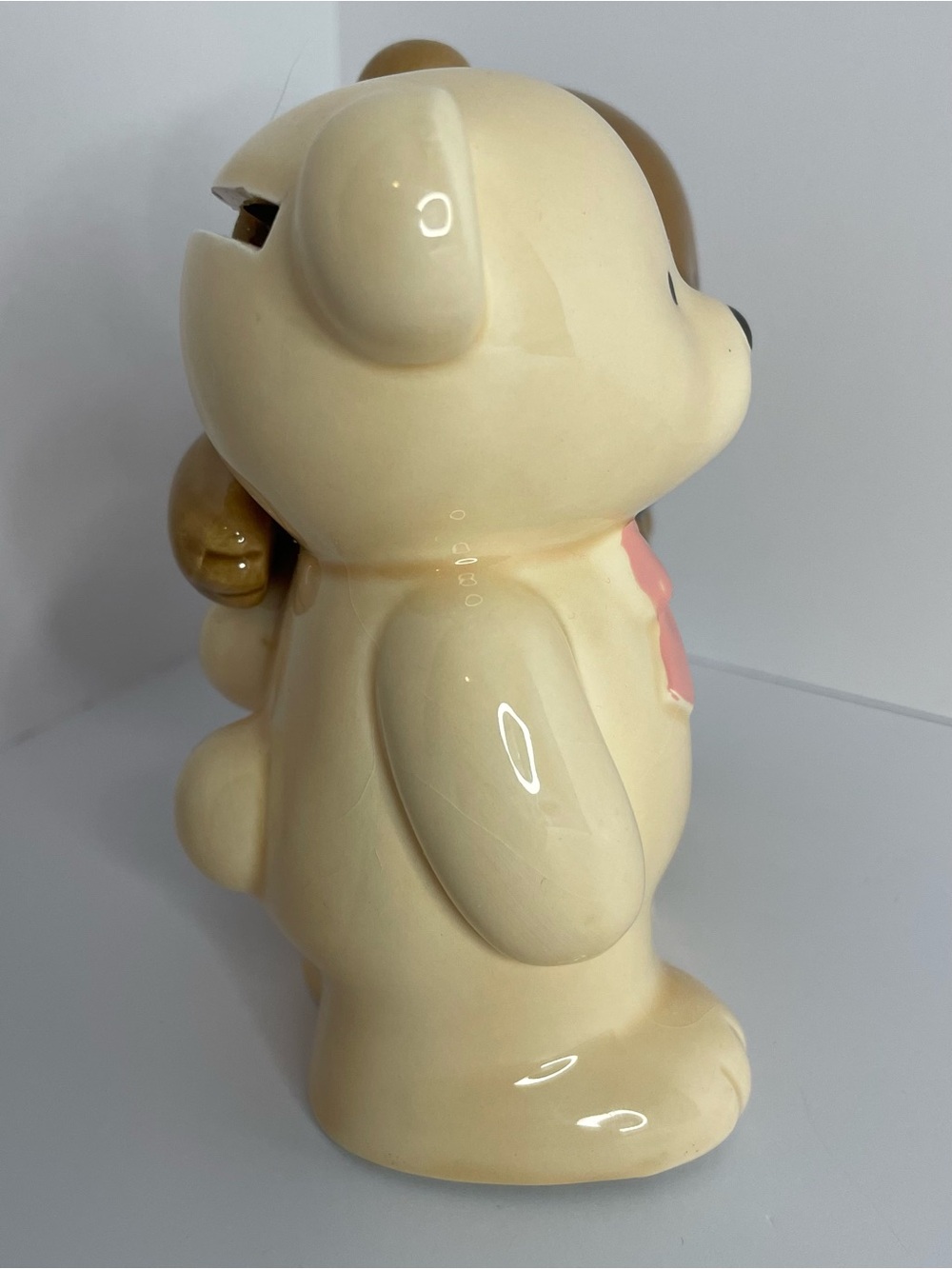 VTG 1985 Enesco Hugging Teddy Bears Ceramic Coin Bank - Rare - Picture 2 of 9